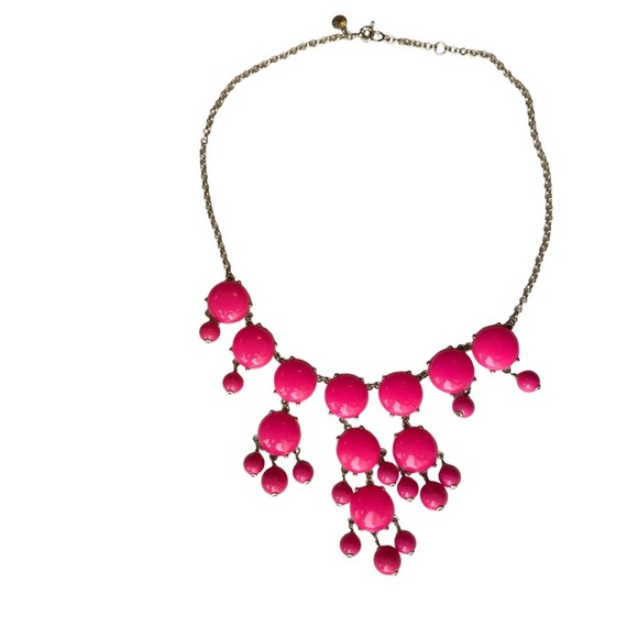 J.Crew - Hot Pink Bubble Statement Necklace - Picture 2 of 6